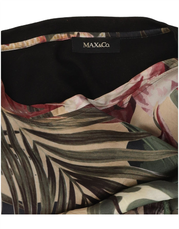 Max & Co. Damen Grafik-T-Shirt-Oberteil UK 14 Medium Mehrfarbig mit Blumenmuster