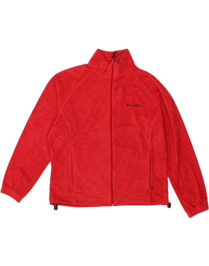 COLUMBIA Womens Fleece Jacket UK 18 XL Red Polyester Vintage Columbia and Second-Hand Columbia from Messina Hembry 