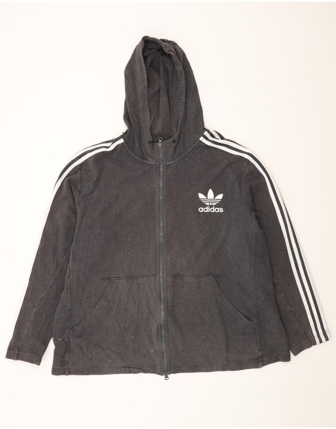 Adidas Herren Zip Hoodie Pullover 2XL Grau Baumwolle