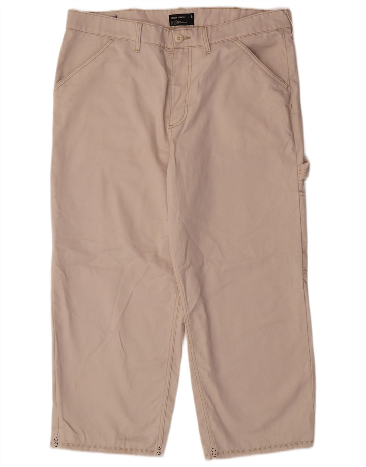 JACK & JONES Herren Cargo-Kurzhose W36 L23 Beige Polyester