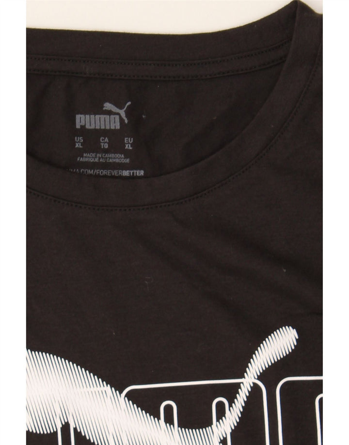 PUMA Womens Graphic T-Shirt Top UK 18 XL Black Polyester Vintage Puma and Second-Hand Puma from Messina Hembry 