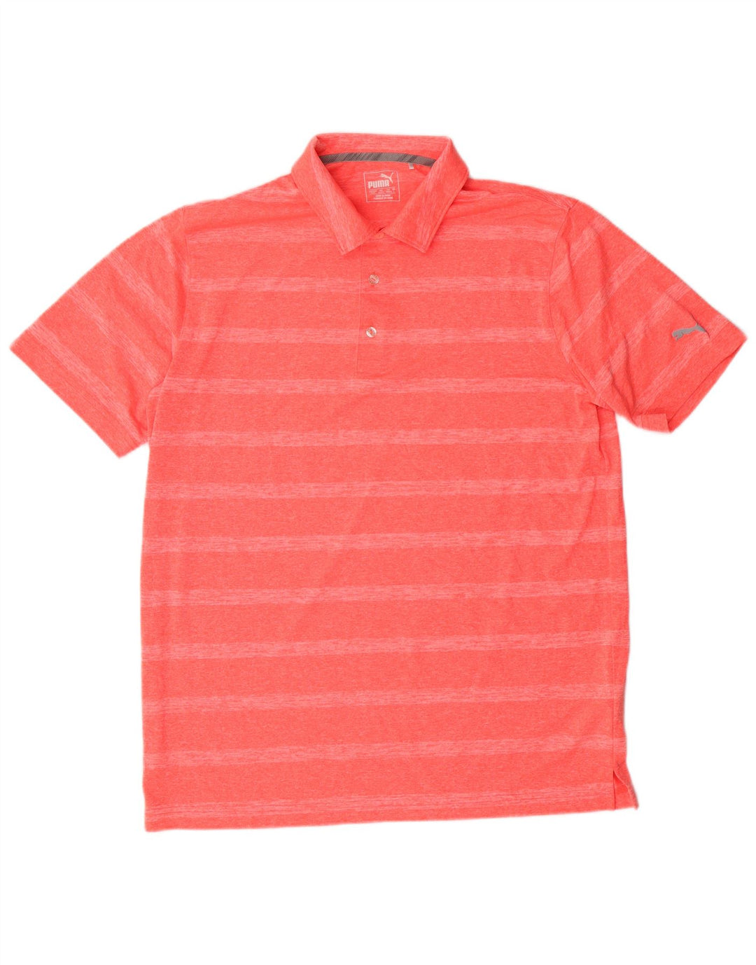 PUMA Herren-Poloshirt, groß, rosa gestreift, Polyester