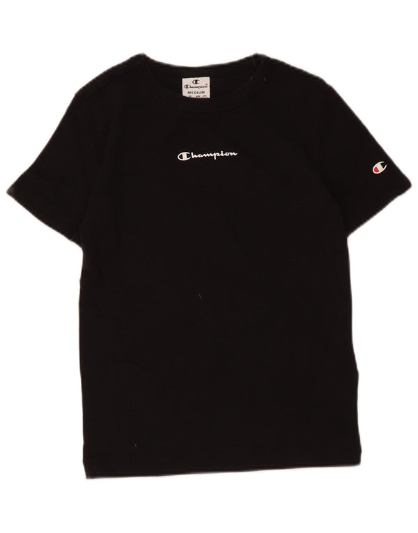 Champion Mädchen-T-Shirt mit Grafik, 9–10 Jahre, mittelschwarz, Baumwolle