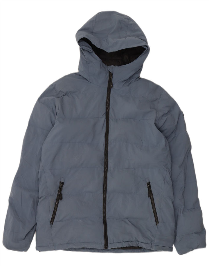 Musto gepolsterte Herrenjacke mit Kapuze, UK 38, Mittelblau, Polyester