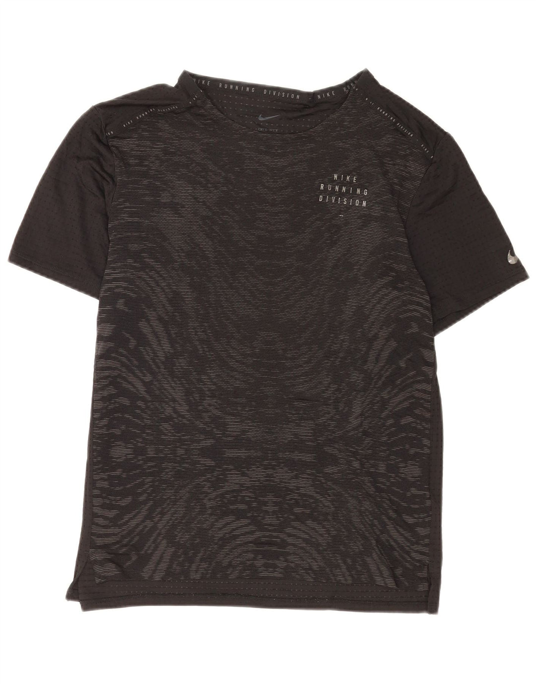 Nike Damen Dri Fit T-Shirt mit abstraktem Muster, UK 14, Größe L, Schwarz