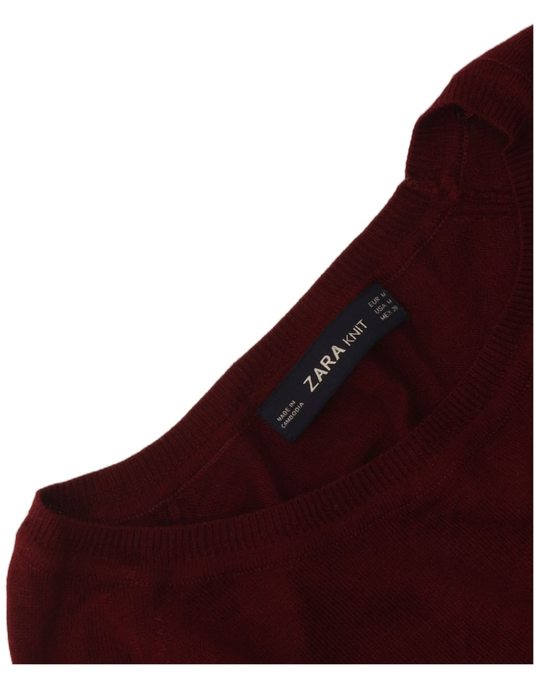 Zara Damen-Pullover mit U-Boot-Ausschnitt, Gr. 14, mittleres Kastanienbraun