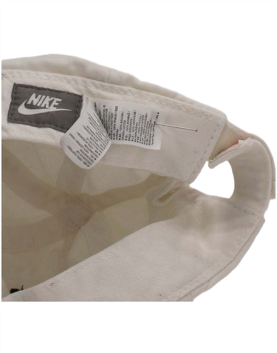 Nike Baseballkappe für Jungen, 7–8 Jahre, Größe S/M, weiße Baumwolle