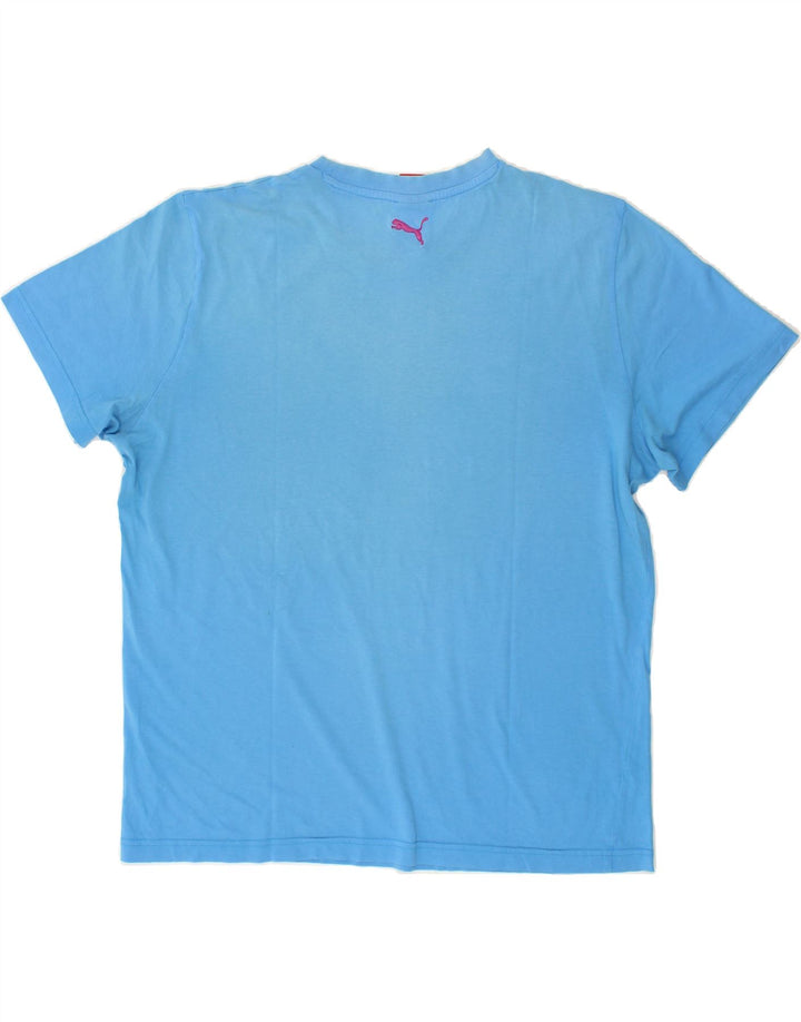 PUMA Mens Graphic T-Shirt Top Large Blue Vintage Puma and Second-Hand Puma from Messina Hembry 