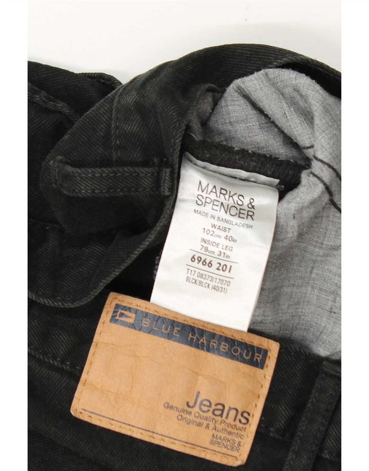 Marks & Spencer Herren Straight Jeans W40 L24 Graue Baumwolle