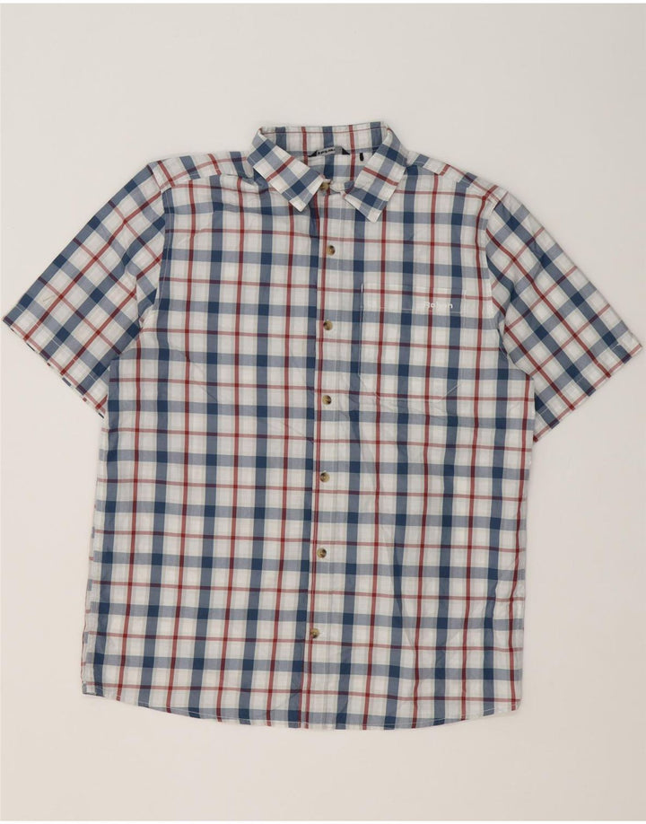 Rohan Herren-Kurzarmhemd, klein, blau kariert, Polyester