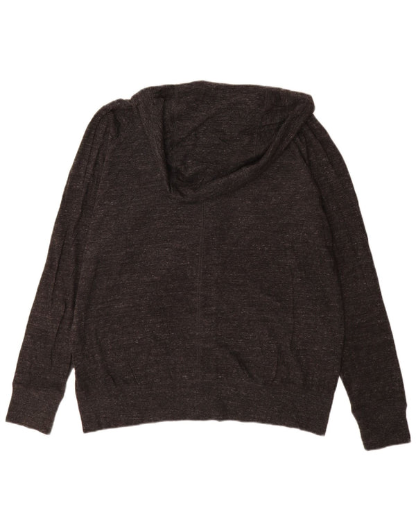 Nike Damen Zip Hoodie Pullover UK 18 XL Grau gefleckte Baumwolle