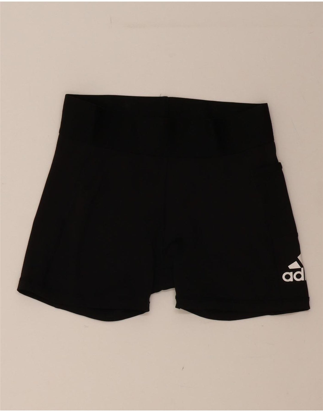 ADIDAS Womens Graphic Sport Shorts UK 10 Small  Black Polyester Vintage Adidas and Second-Hand Adidas from Messina Hembry 