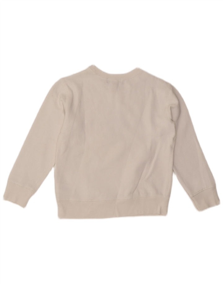 POLO RALPH LAUREN Boys Graphic Sweatshirt Jumper 7-8 Years Small White