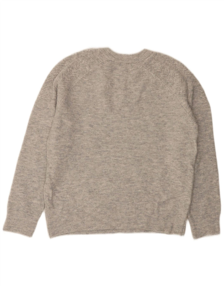 Marks & Spencer Damen-Pullover mit Rundhalsausschnitt, Gr. 14, Mittelgrau meliert