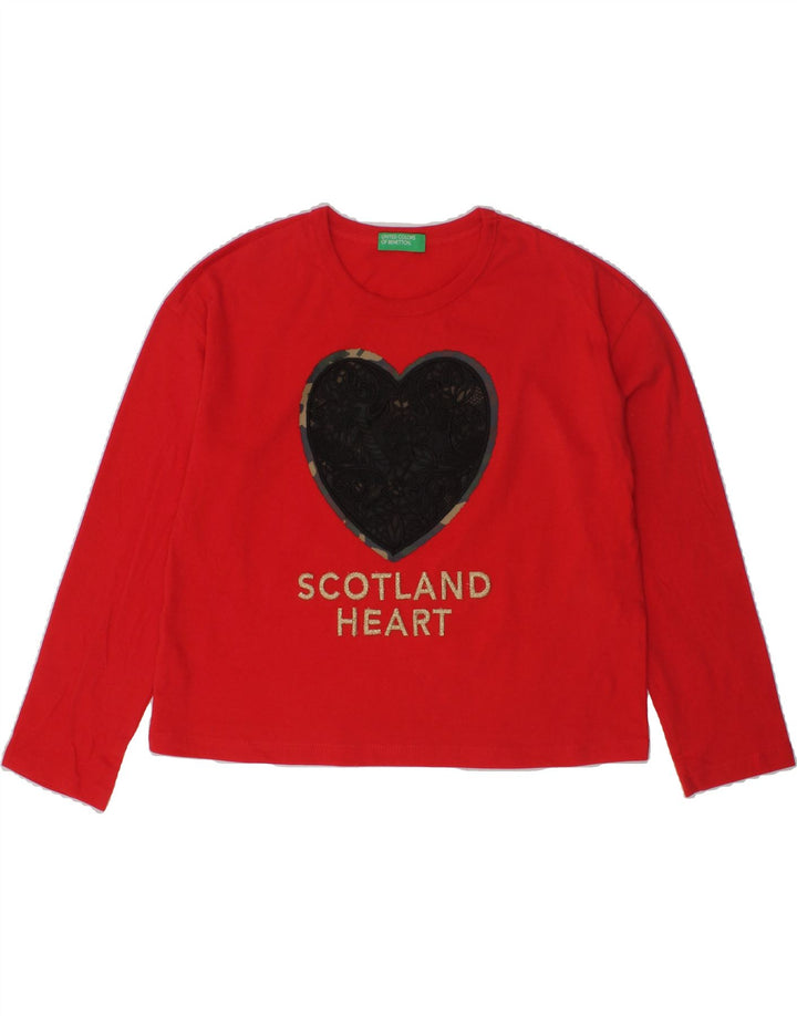 BENETTON Girls Top Long Sleeve 6-7 Years Red | Vintage Benetton | Thrift | Second-Hand Benetton | Used Clothing | Messina Hembry 