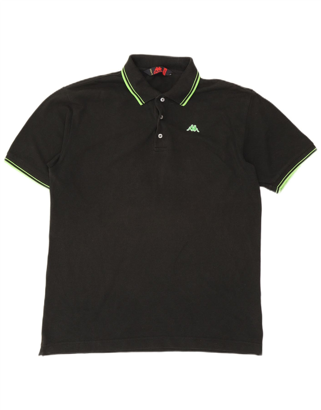 KAPPA Herren-Poloshirt, groß, schwarze Baumwolle