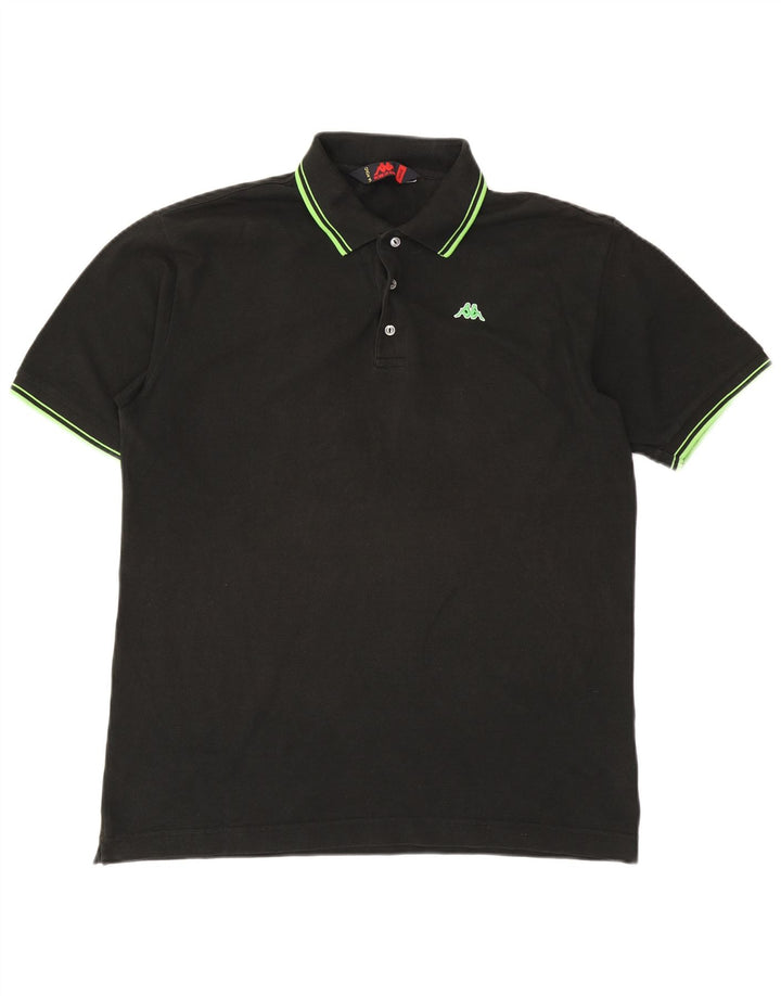 KAPPA Herren-Poloshirt, groß, schwarze Baumwolle