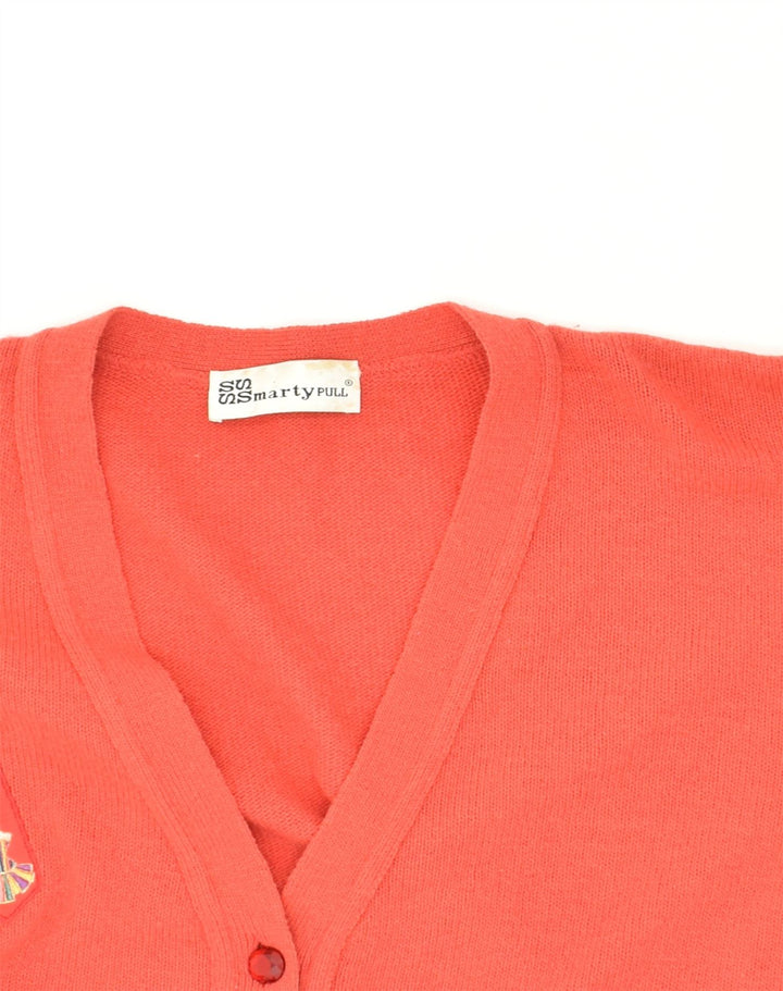 VINTAGE Womens Cardigan Sweater UK 16 Large Red Cotton | Vintage Vintage | Thrift | Second-Hand Vintage | Used Clothing | Messina Hembry 