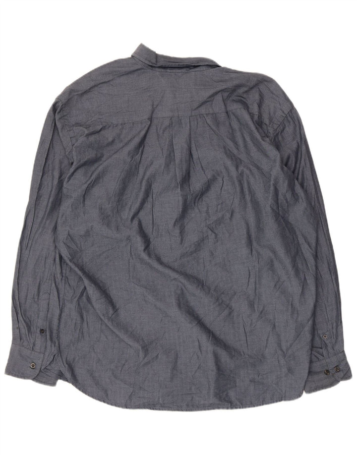 Dockers Herren Stain Defender Hemd XL, blaues Fischgrätenmuster aus Baumwolle