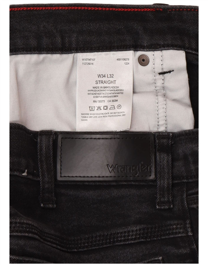 Wrangler Herren Straight Jeans W34 L32 Graue Baumwolle