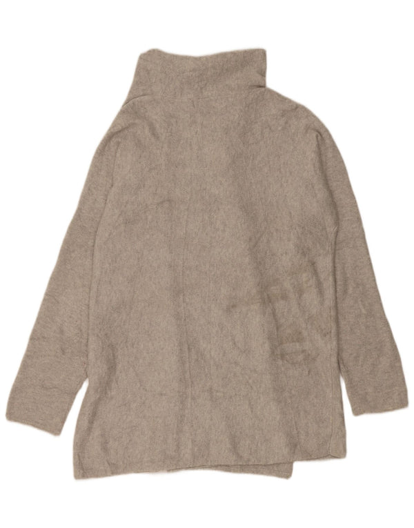 Eddie Bauer Damen Longline Open Cardigan Pullover UK 16 Large Grau Baumwolle