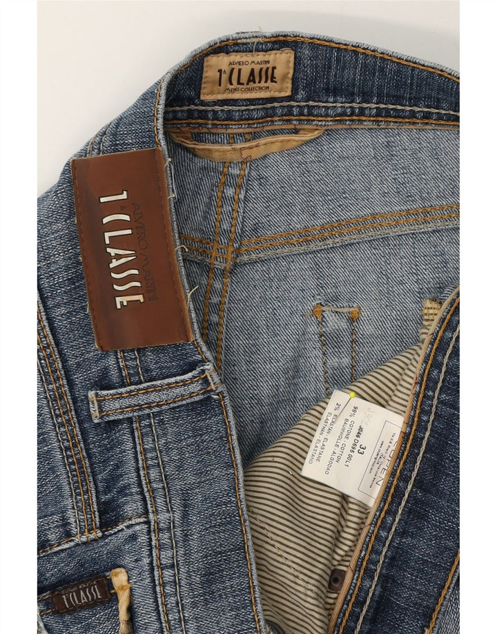 ALVIERO MARTINI Herren Straight Jeans W33 L33 Blaue Baumwolle