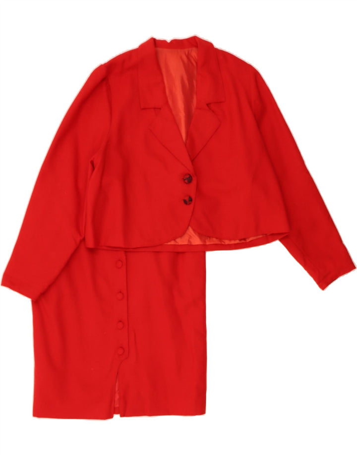 VINTAGE Womens 2 Button 2 Piece Skirt Set UK 14 Medium W28 Red Vintage Vintage and Second-Hand Vintage from Messina Hembry 