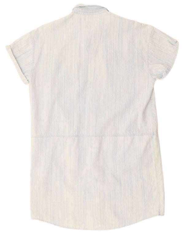 Carhartt Damen Übergroßes Kurzarm-Jeanshemdkleid UK 10 Small Blue