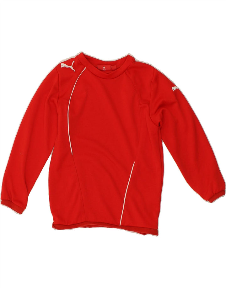 PUMA Boys Sweatshirt Jumper 7-8 Years Red Polyester | Vintage Puma | Thrift | Second-Hand Puma | Used Clothing | Messina Hembry 