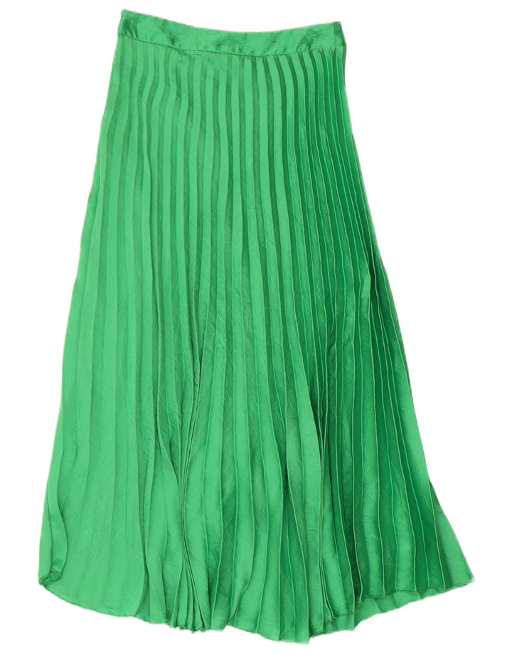 Zara Damen Plissee-Maxirock, Größe S, W26, Grün