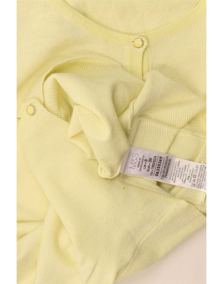 Marks & Spencer Damen-Cardigan-Pullover UK 8 Small Gelbe Viskose