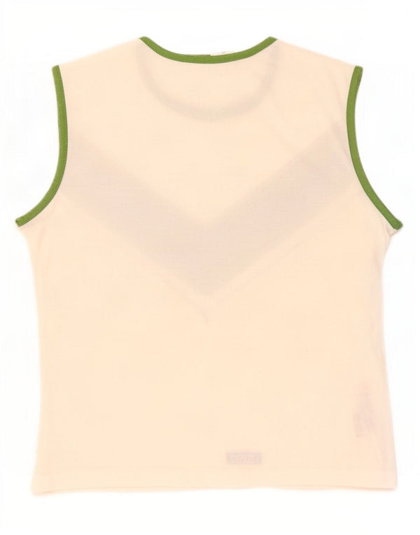 Puma Damen Weste Top UK 14 Large Weiß Colourblock Baumwolle