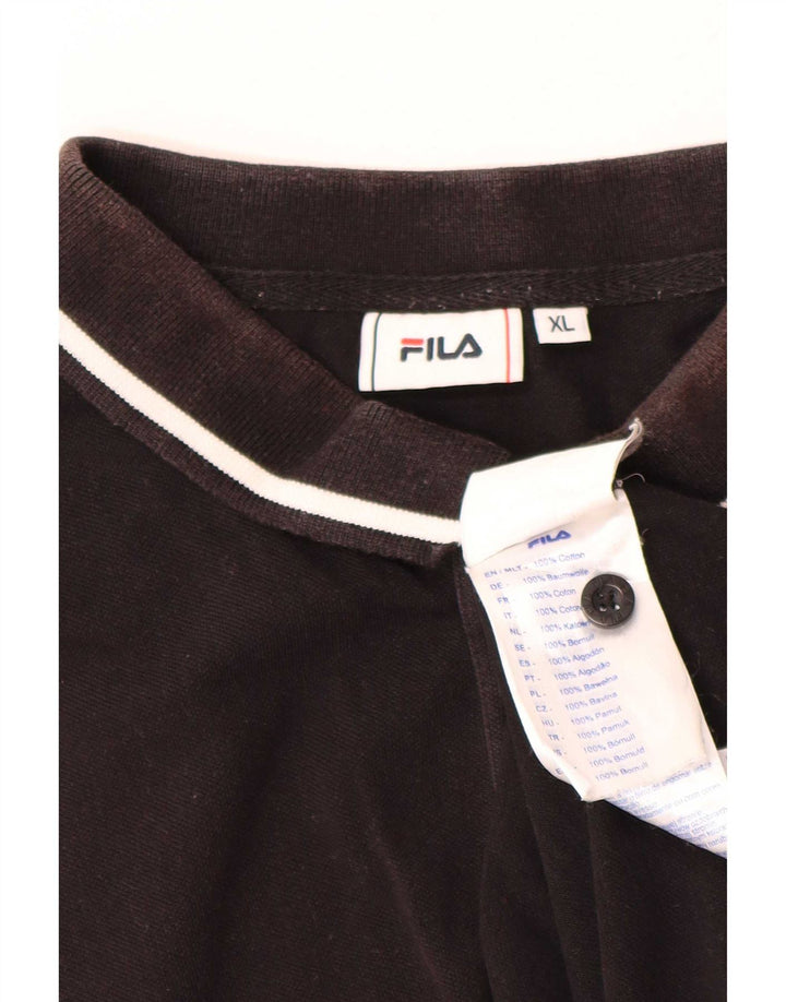 Fila Herren Poloshirt XL Schwarz Baumwolle