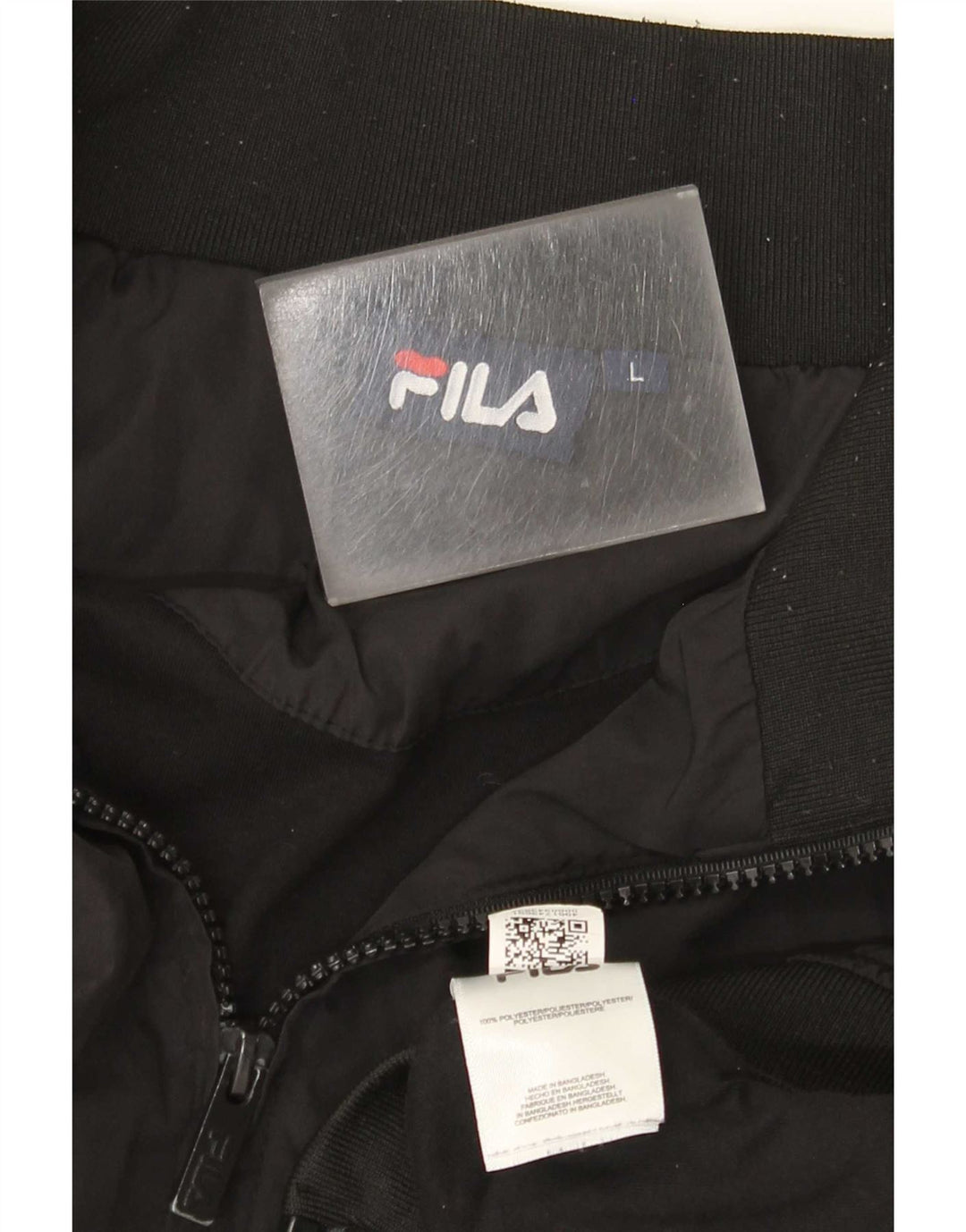 Fila Herren Bomberjacke UK 40 Large Schwarz Colourblock Polyester