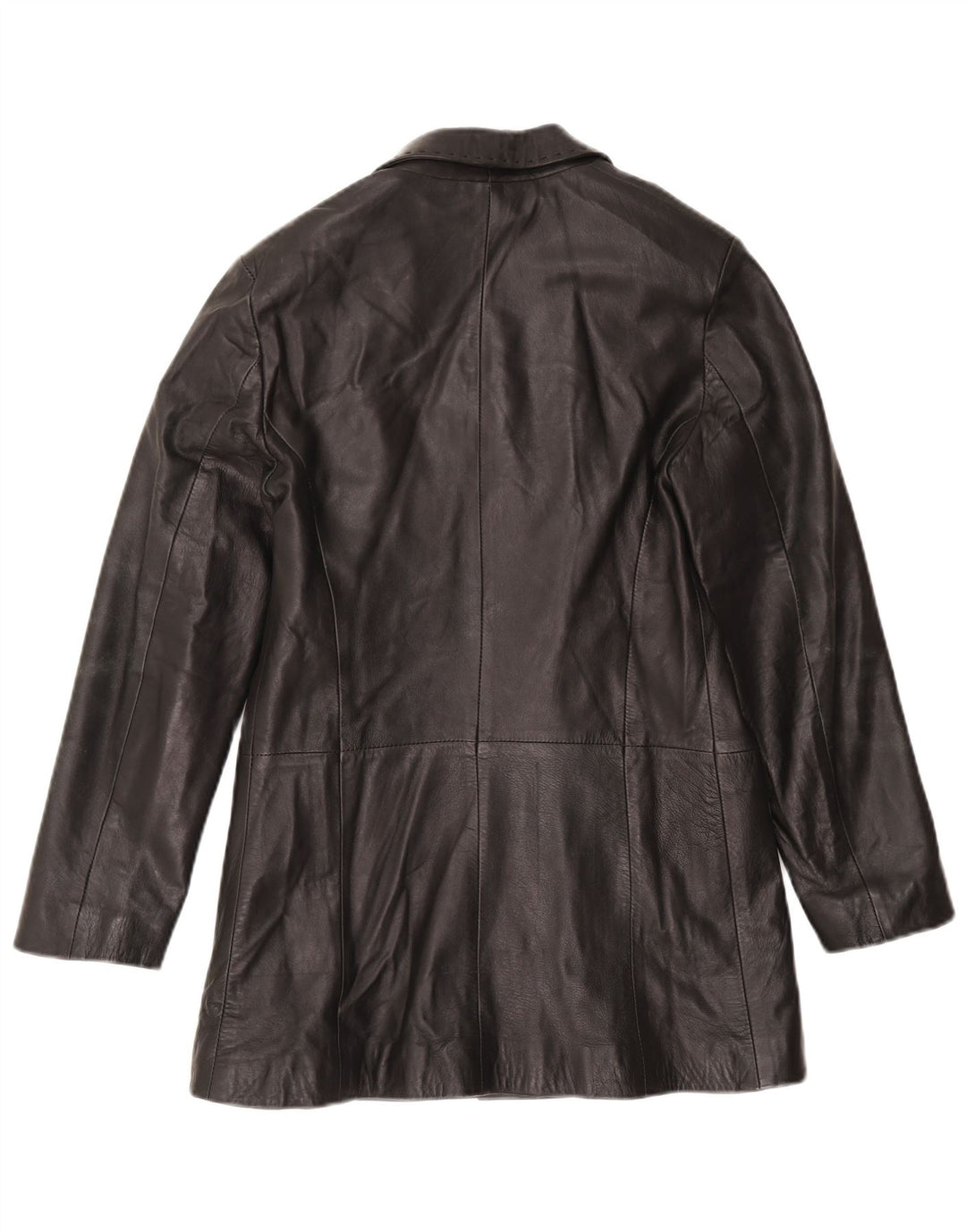 Mira Furs Damen Ledermantel IT 42 Mittelschwarzes Leder