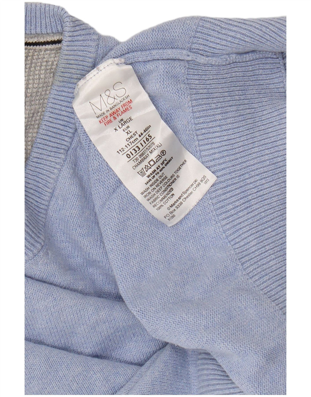 Marks & Spencer Herren Weste Tank Top XL Blau Baumwolle