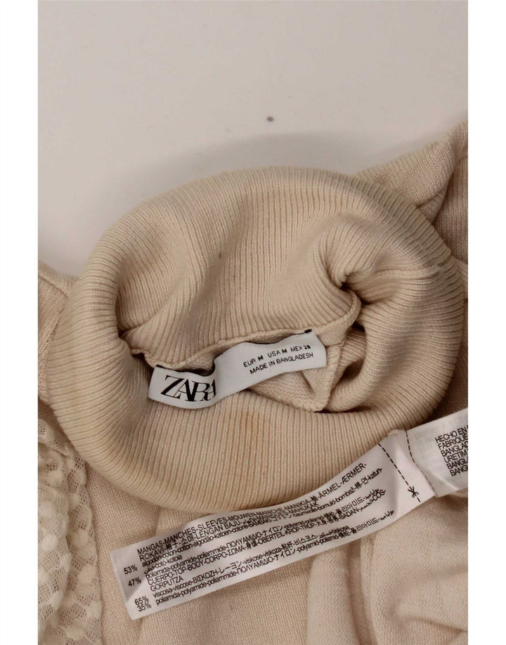 Zara Damen-Pullover mit Rollkragen, Gr. 12, mittelgrau, Baumwolle