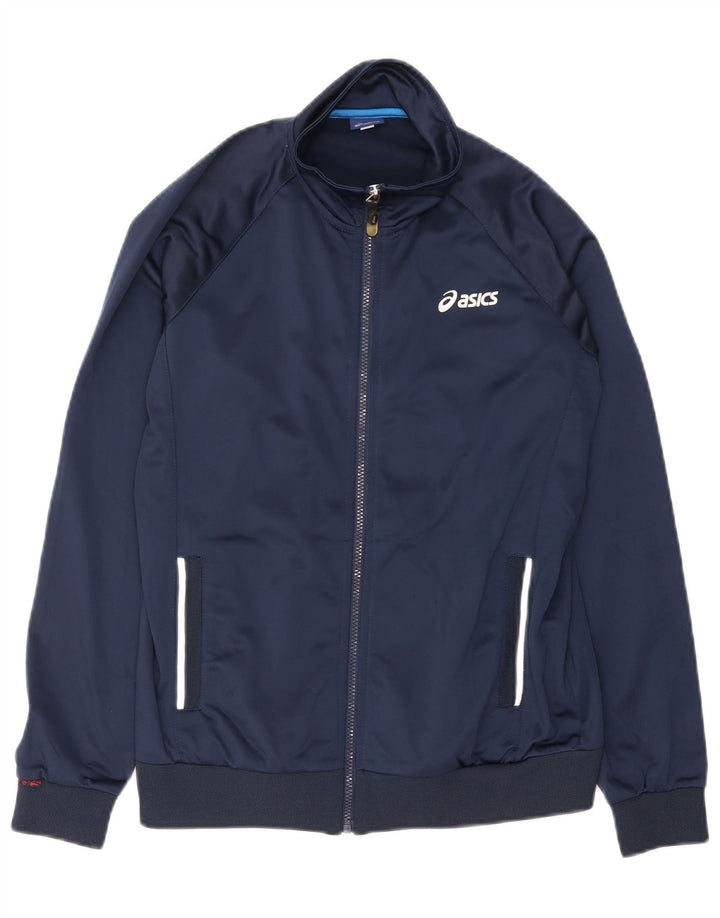 Asics Herren-Trainingsanzug, Top-Jacke, klein, marineblau, Polyester