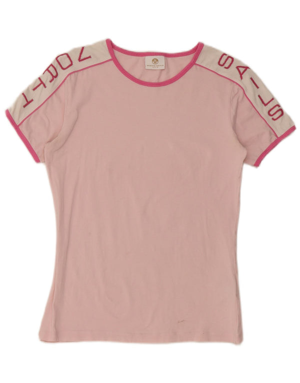 North Sails Damen-T-Shirt mit Grafik, UK 12, mittelrosa, Colourblock-Baumwolle