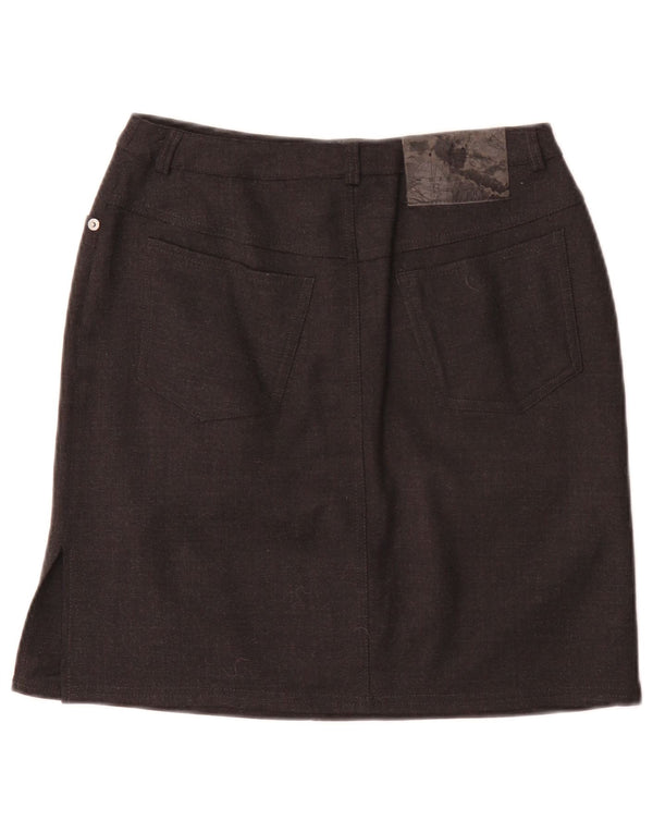 Marella Damen Minirock UK 10 Small W28 Schwarze Wolle