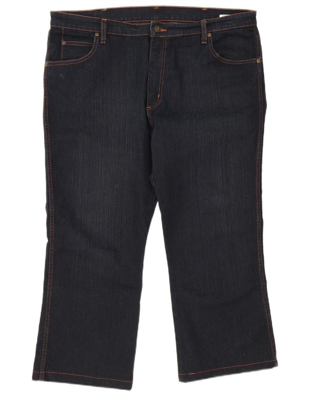 WRANGLER Herren verkürzte Bootcut-Jeans W38 L25 marineblaue Baumwolle