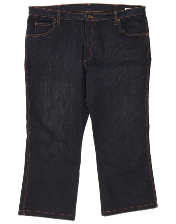 WRANGLER Herren verkürzte Bootcut-Jeans W38 L25 marineblaue Baumwolle
