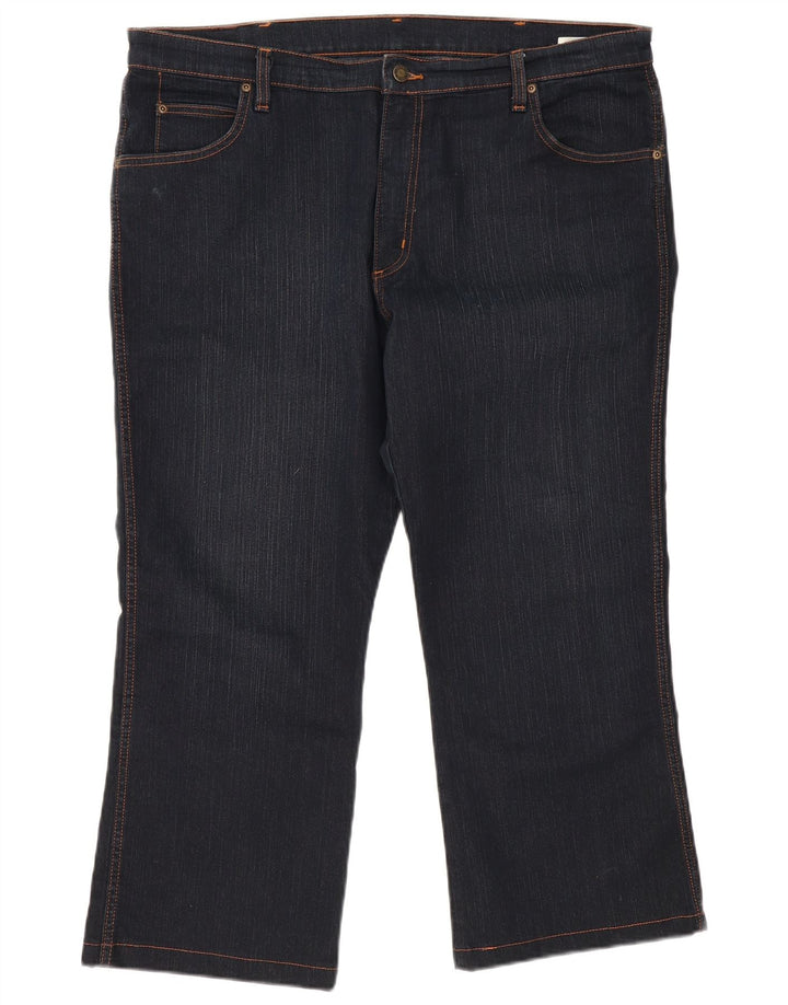 WRANGLER Herren verkürzte Bootcut-Jeans W38 L25 marineblaue Baumwolle
