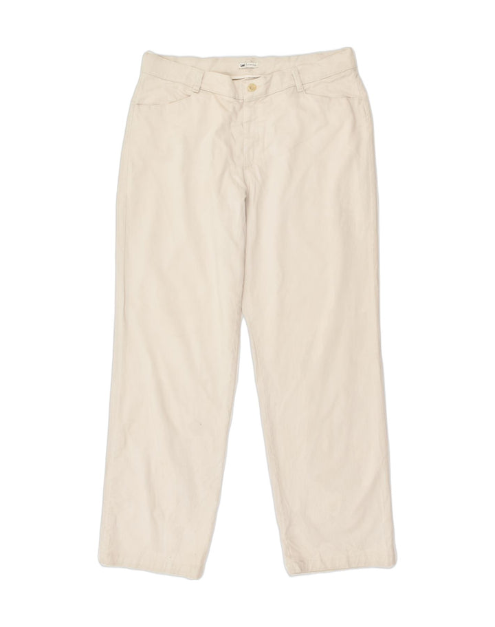 LEE Mens Straight Casual Trousers US 18 2XL W38 L31 Beige Cotton | Vintage Lee | Thrift | Second-Hand Lee | Used Clothing | Messina Hembry 