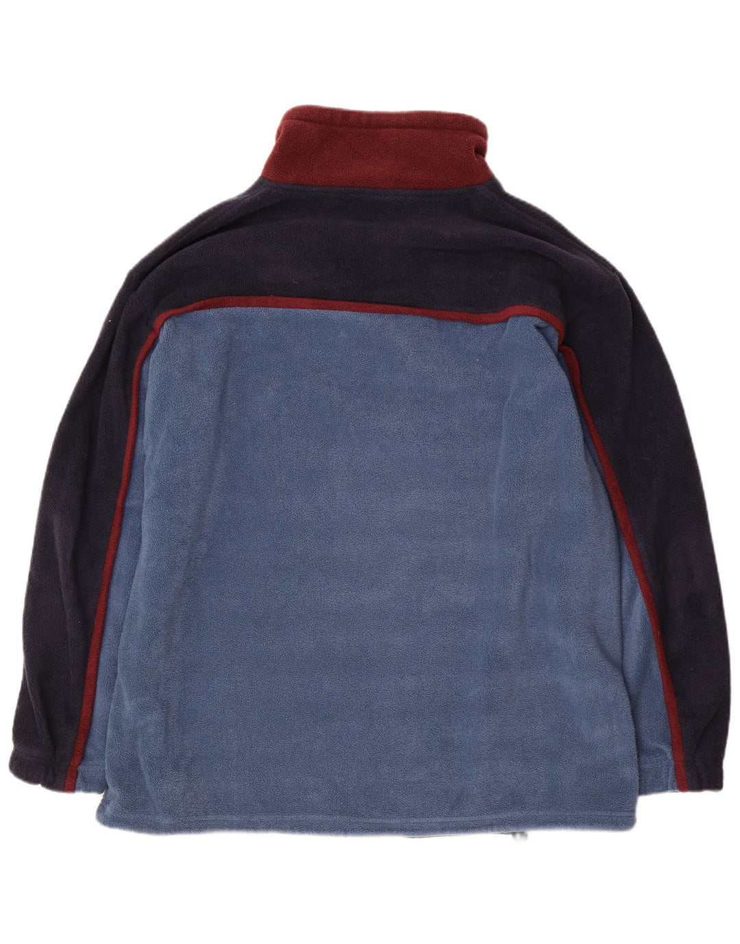 CAMARGUE Herren-Fleecepullover mit Reißverschluss am Hals, großes blaues Farbblock-Polyester