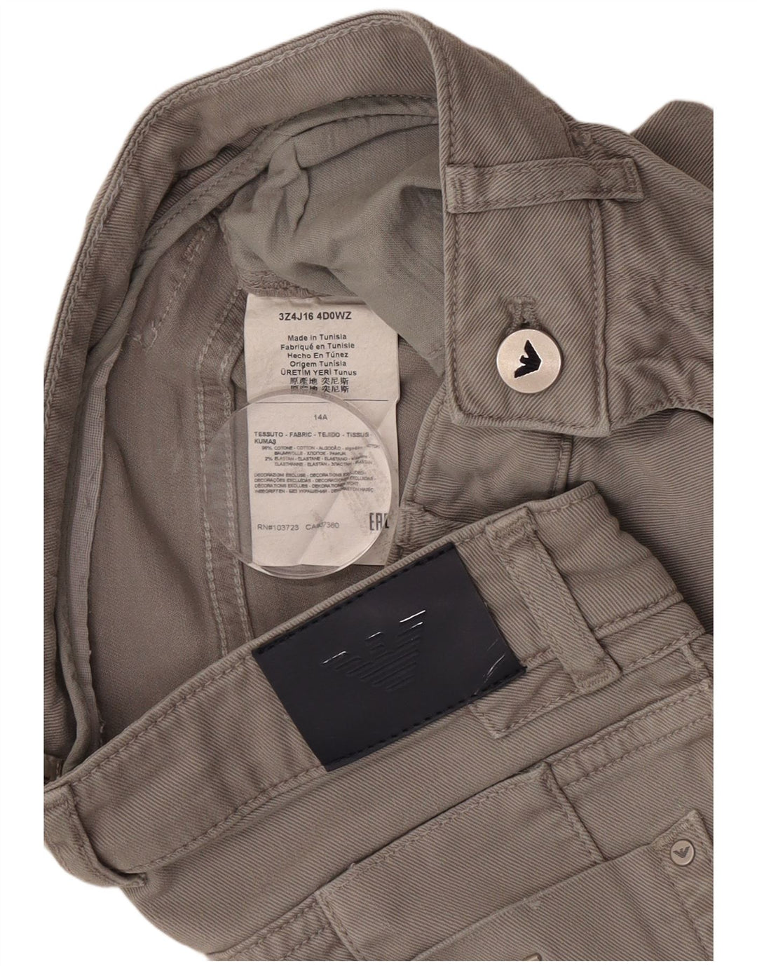 Armani Jungen Slim Jeans 13-14 Jahre W26 L30 Graue Baumwolle