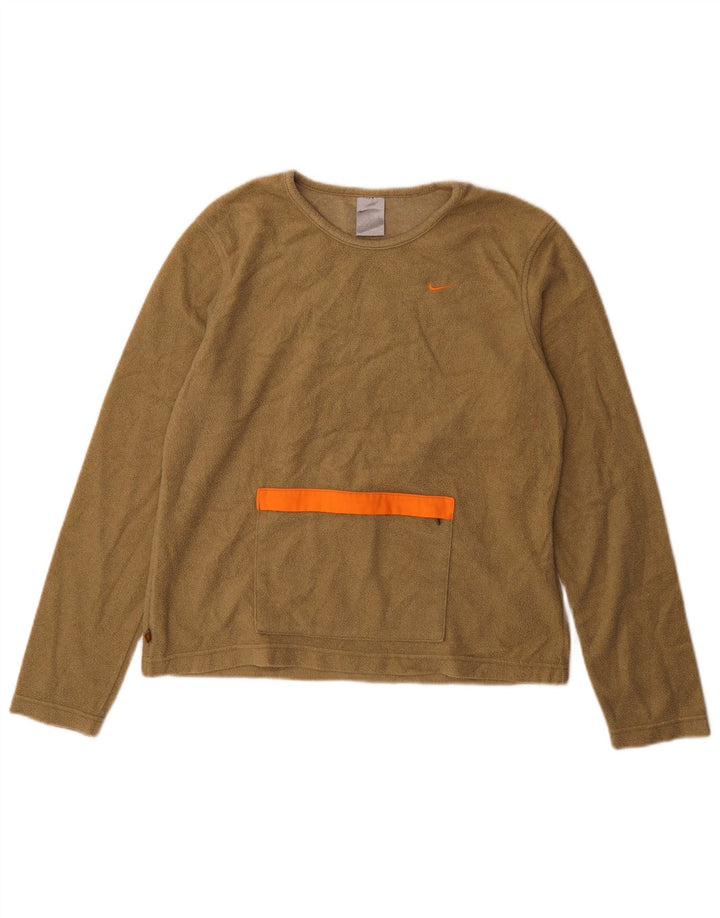 NIKE Damen Fleecepullover US 12/14 Large Khaki Polyester