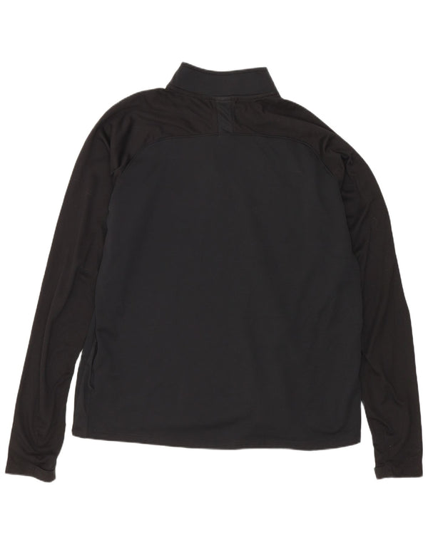 Nike Herren-Oberteil mit Reißverschluss, reguläre Passform, langärmlig, groß, schwarz, Polyester, Sport
