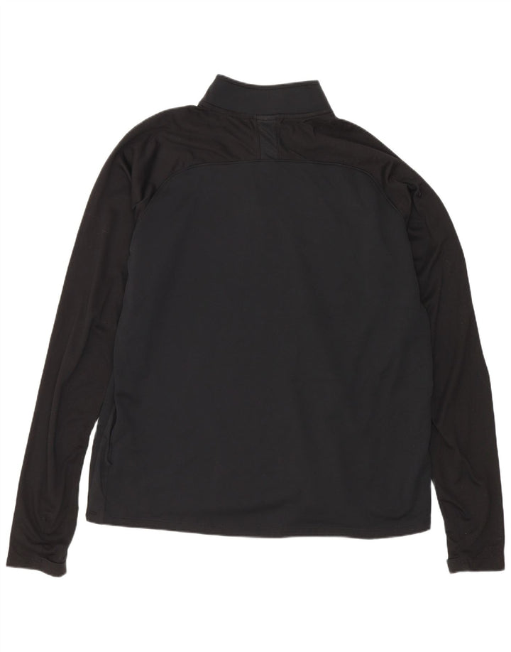 Nike Herren-Oberteil mit Reißverschluss, reguläre Passform, langärmlig, groß, schwarz, Polyester, Sport