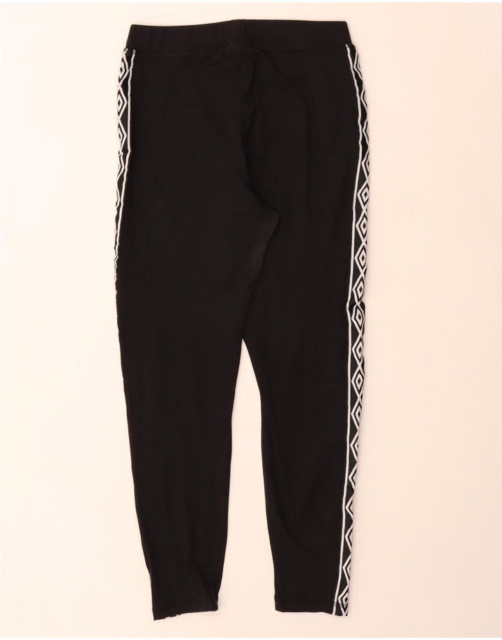 Umbro Womens Graphic Leggings UK 12 Mittelschwarze Baumwolle